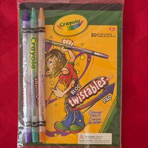 1999 CRAYOLA, TWISTABLES COLOURED PENCILS WITH PAD, STILL SEALED!!!